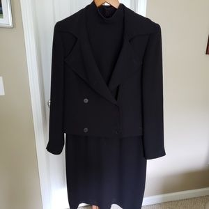 High neck sleeveless dress with cropped jacket